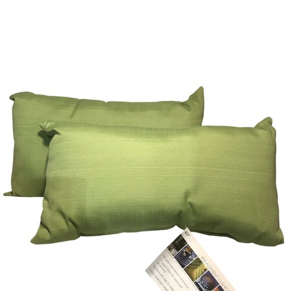 Outdoor Throw Pillow Collection Set of 3 Sage Green Plantation Patterns - Picture 9 of 10